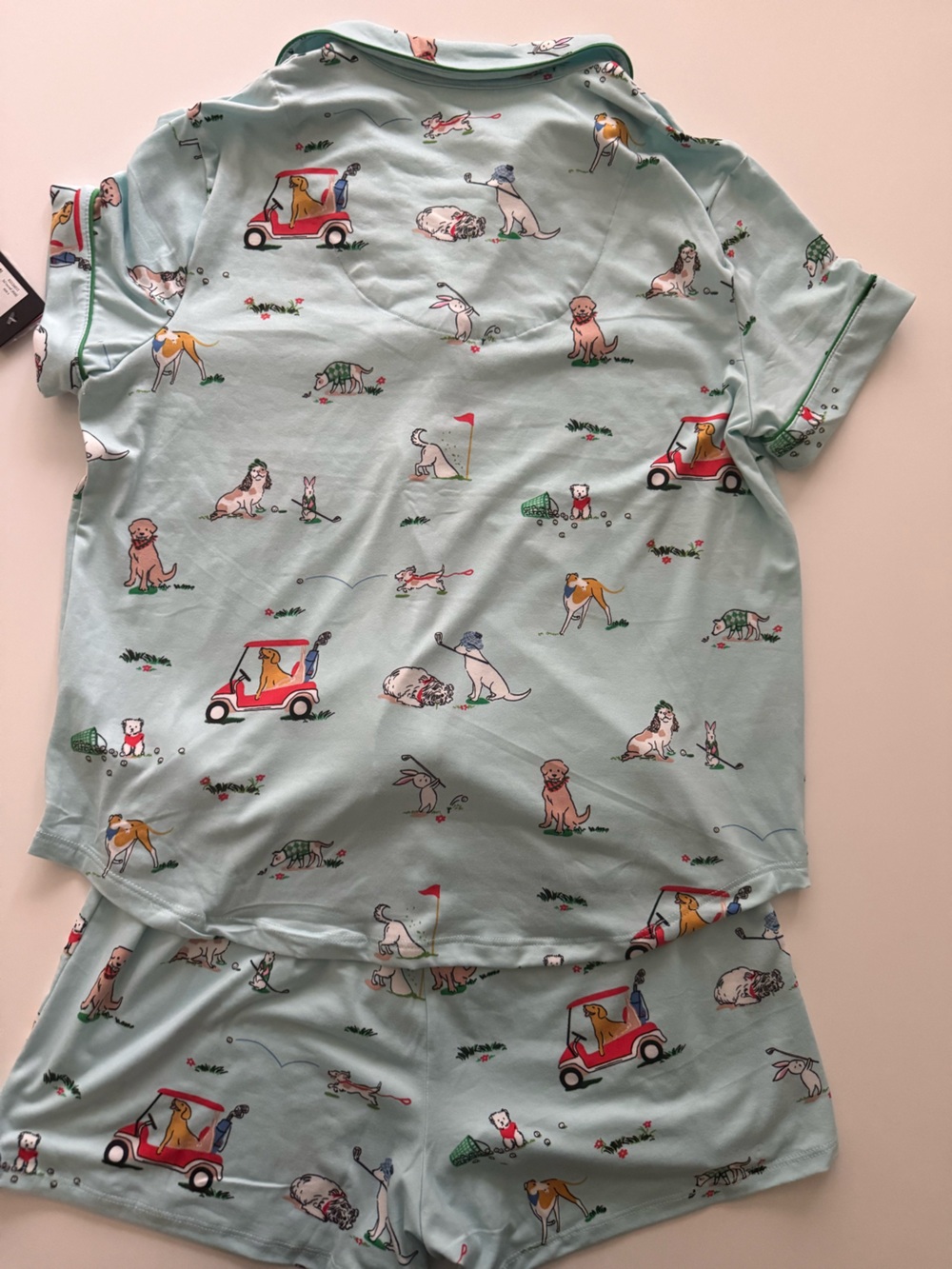 NWT Kate Spade Light Blue Dog & Golf Cart Print Pajamas - Picture 5 of 7